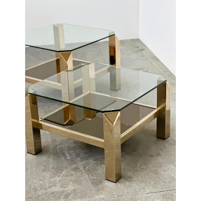 Brass and Glass Coffee Tables from Belgo Chrom, Belgium, 1970s, Set of 2 For Sale - Image 9 of 11