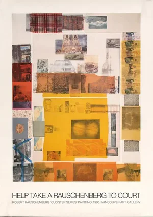 1980 Help Take A Rauschenberg to Court Cloister Series Vancouver Art Gallery Poster