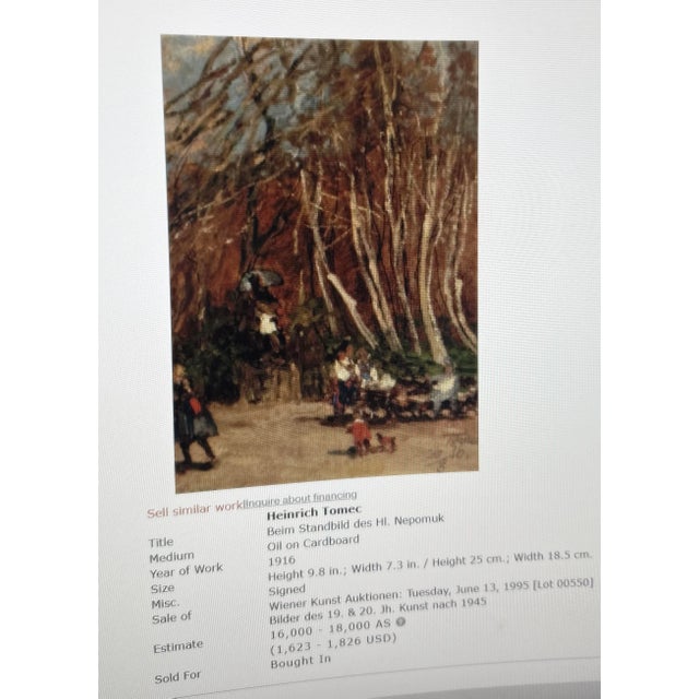 Heinrich Jindrich Tomec, Painting, 1916, Czech/Austrian Impressionist, Vienna, Prague, Provenance Kinsky For Sale - Image 10 of 11