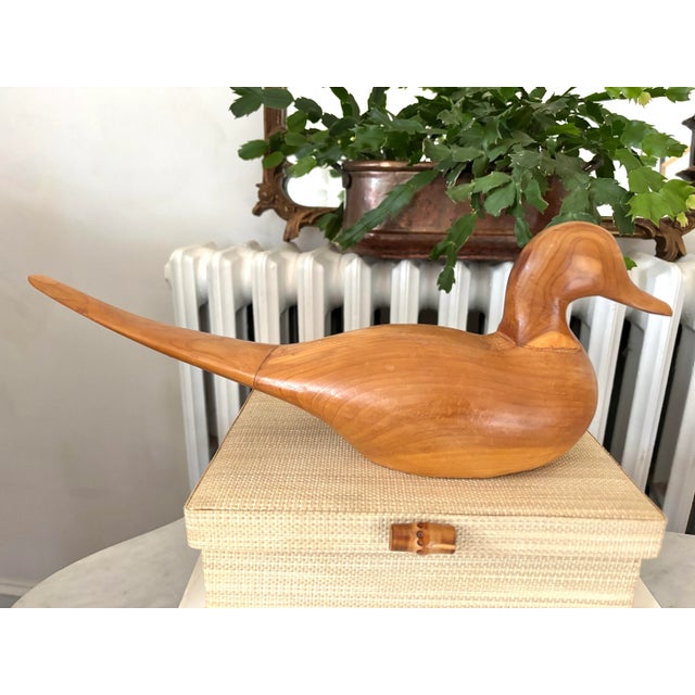 1971 Vintage Wooden Long-Tail Duck Decoy For Sale - Image 9 of 9