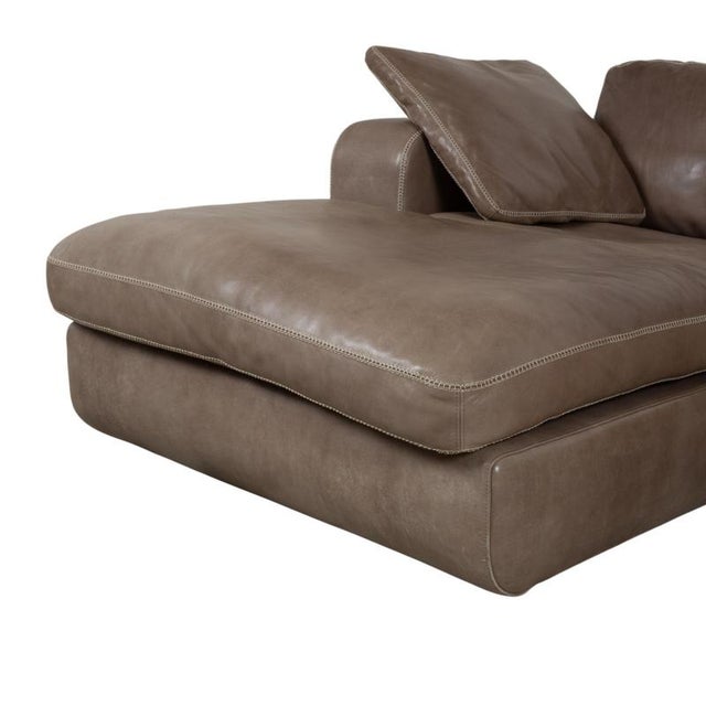 Valentino Corner Sofa and Ottoman in Brown Leather from Machalke, Set of 2 For Sale - Image 9 of 18