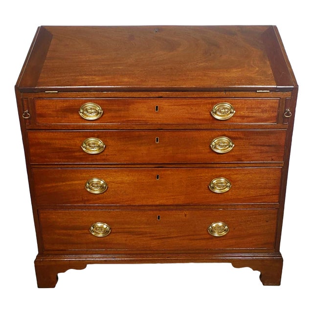 Antique English George III Secretaire in Oak, 1800 For Sale