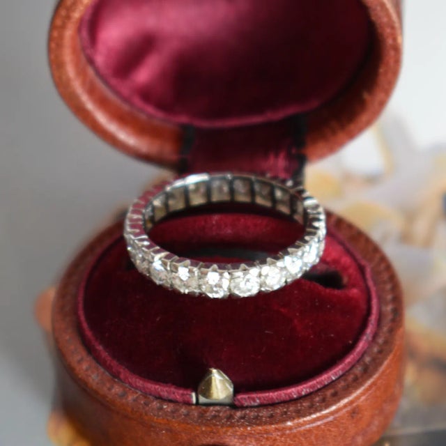 Metal Vintage Eternity Wedding Band All Diamonds 2 Carats H/VS, Size 5.25 For Sale - Image 7 of 7