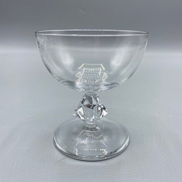 Champagne/Shebert Crystal Stemware "Aquarius Clear" by Bryce- Set of 4 For Sale In Sacramento - Image 6 of 12