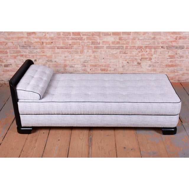 Art Deco Chaise Lounge in Oak and Spruce, Czech, 1930s For Sale - Image 3 of 14