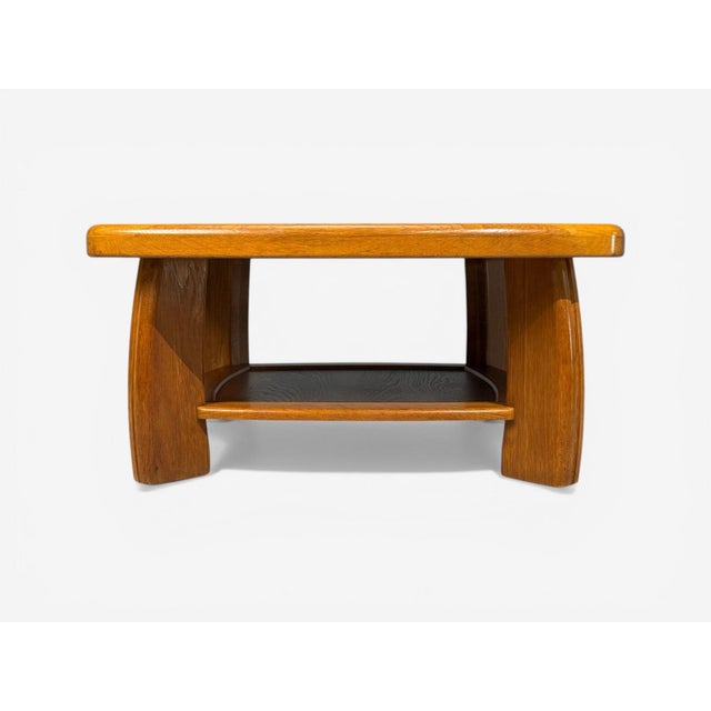 Dutch Modern, Brutalist Coffee Table, Oak, Netherlands, 1970s For Sale - Image 9 of 9