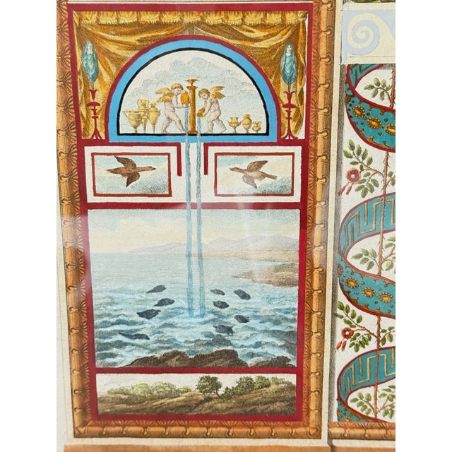 Neoclassical 18th C. Hand Colored Engraving From the Raphael Loggia at the Vatican For Sale - Image 3 of 12