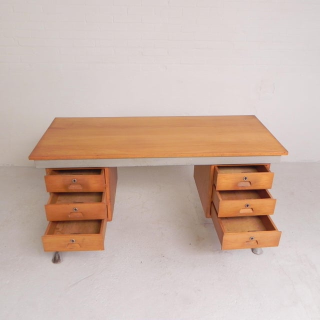 Industrial Desk with Drawer Units, Belgium, 1960s For Sale - Image 11 of 18