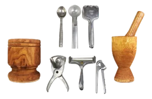 Vintage Rustic Primitive Kitchen Utensil Accessories Collection - 9 Pieces