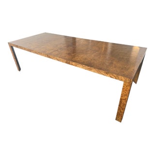 Edward Wormley for Dunbar Olive Burl Dining Table Model D08 W/ Two Leaves – 1973 For Sale
