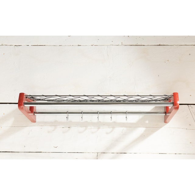 Teak and Metal Shelf Coat Hanger attributed to Borge Morgensen for Soborg, 1960s For Sale - Image 6 of 8