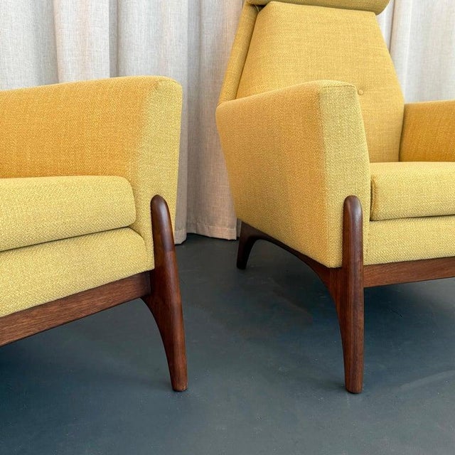 1960s Sculptural Mid-Century Modern Adrian Pearsall Style High Back Lounge Chair Set For Sale - Image 14 of 15