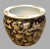 Mid 20th Century Hand Painted Black and Gold Chinese Fishbowl Planter - 12" Wide For Sale In New York - Image 6 of 12