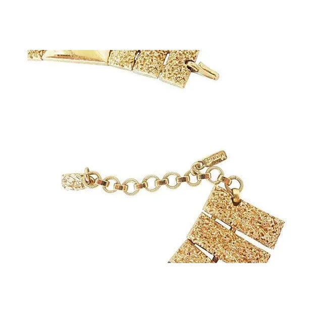 Vintage 1973 Signed Monet Book Piece v Collar Necklace For Sale - Image 4 of 5