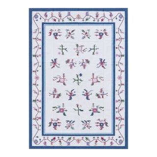 Oversize Handmade Indian Pastel Flatweave | Dhurrie Kilim | 12x17 For Sale