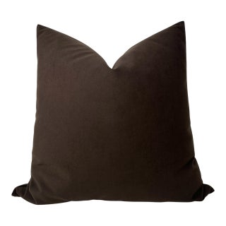 Umber Brown Velvet Pillow For Sale