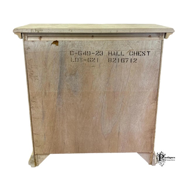 Vintage Rustic Shabby Chic Floral Painted Hall Chest & Mirror For Sale - Image 9 of 13