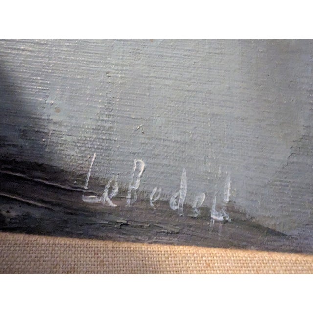 Light Gray Early 20th Century Oil Painting by Artist Vladimir Lebedeff/Lebedev Impressionist Oil Painting of Autumnal Landscape For Sale - Image 8 of 14