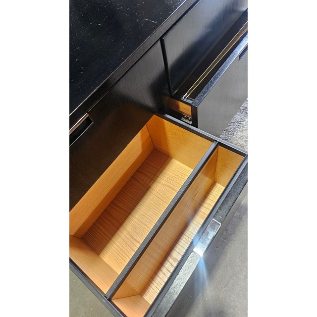 Florence Knoll Florence Knoll 2-Position 4-Drawer Wood Credenza in Black For Sale - Image 4 of 6