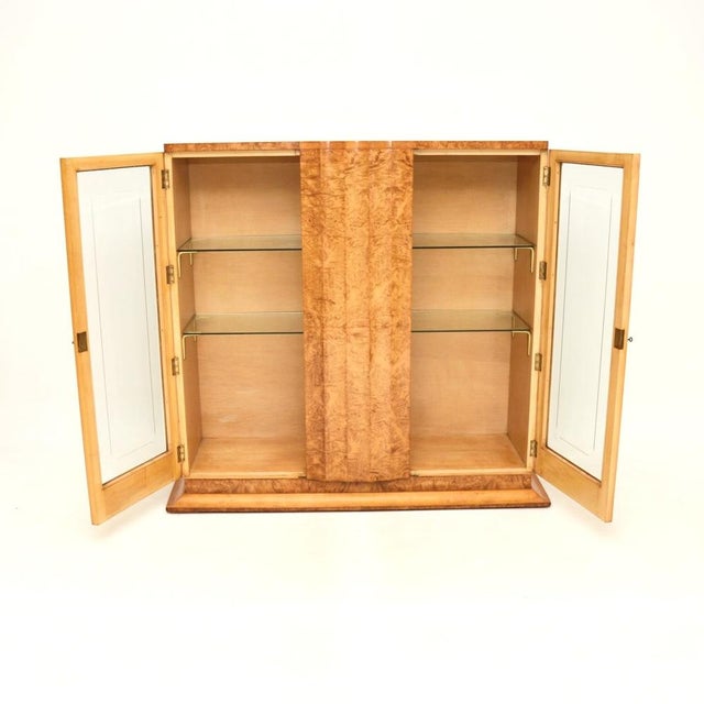 Mid-Century Modern Art Deco Burr Walnut and Sycamore Bookcase attributed to Harry and Lou Epstein, 1930s For Sale - Image 3 of 11