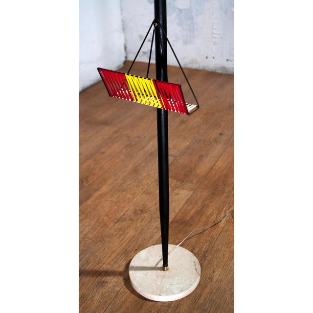 Black Mid-Century Murano Glass and Teak Floor Lamp from Vistosi, 1950s For Sale - Image 8 of 13