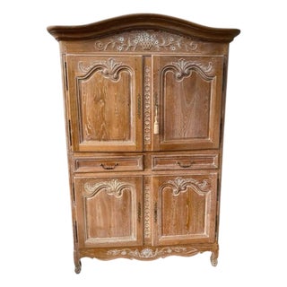 Vintage Oak Country Armoire With Built in t.v. Carousel For Sale