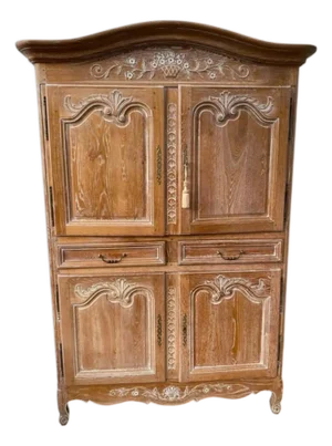 Vintage Oak Country Armoire With Built in t.v. Carousel