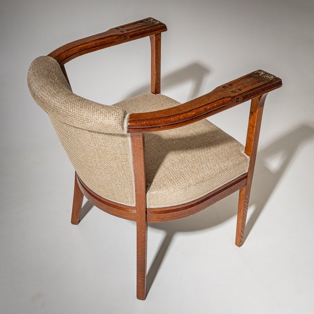 Pair of Art Nouveau Armchairs, attributed to Angelo Sello, Italy, early 20th cen For Sale In New York - Image 6 of 12