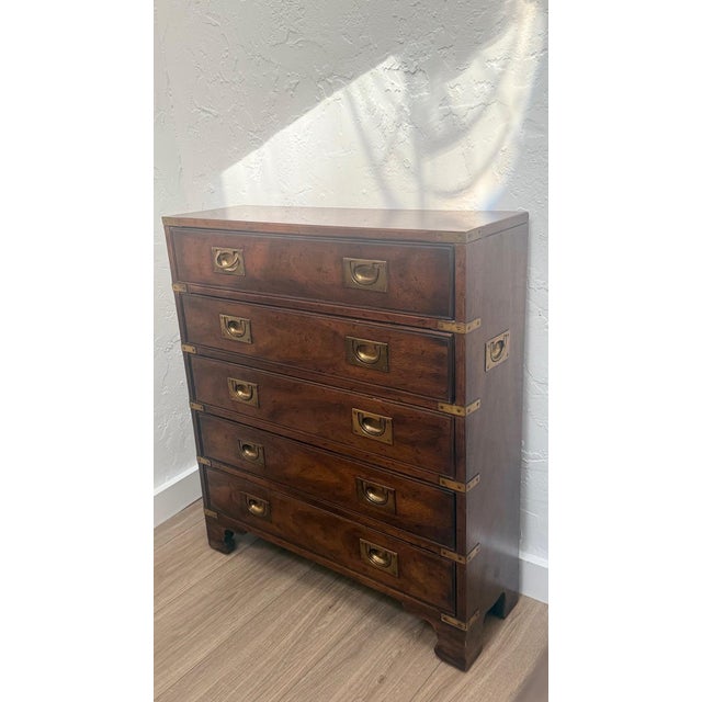 Campaign Heritage Campaign Style Small Chest of Drawers — Circa 1970s For Sale - Image 3 of 17