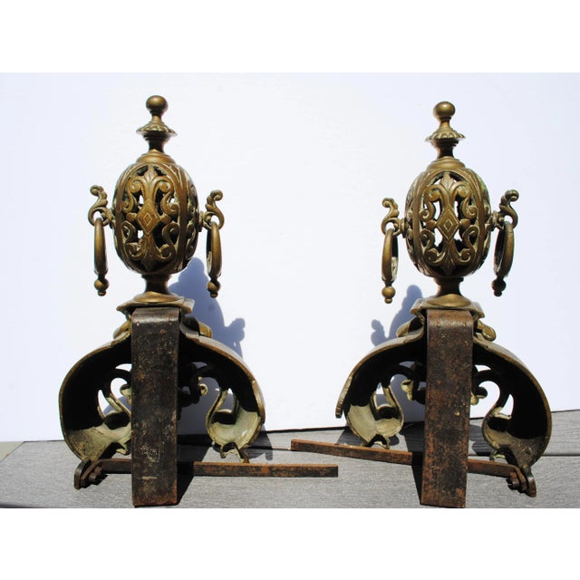 Brass Antique Brass Figural Lady Andirons - a Pair For Sale - Image 8 of 11