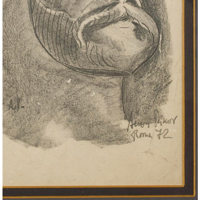 Modern Assen Peikov Signed Dated and Located Drawing Portrait For Sale - Image 6 of 8