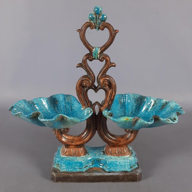 Vintage Majolica Terracotta Shell Centerpiece, 1960s For Sale - Image 13 of 13