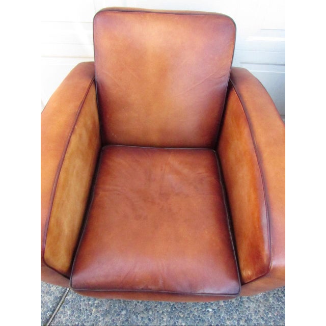 Pair of Art Deco Style French Leather Club Chairs For Sale - Image 11 of 15