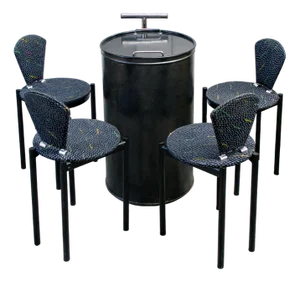 Postmodern Chairs and Storage Unit, 1980s, Set of 5