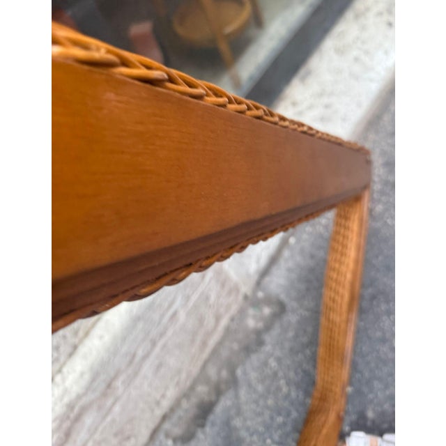 Mirror with Wicker Frame, 1970s For Sale - Image 10 of 14