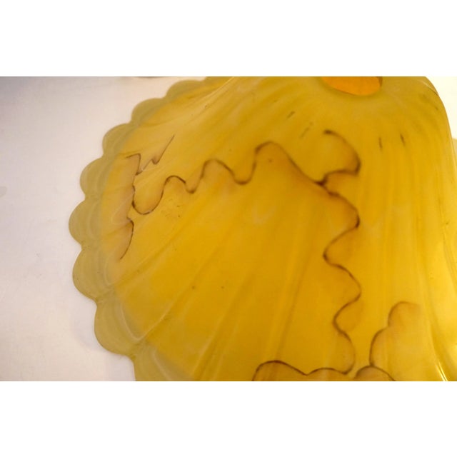 1920s Art Nouveau Yellow Studio Amber Glass Ceiling Mount For Sale - Image 4 of 11