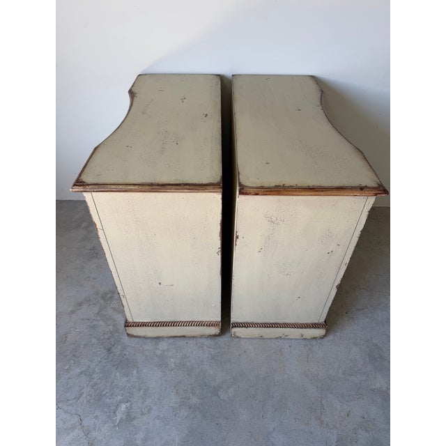 Vintage Habersham Palm Beach French Country Hand-Painted Distressed Finish Chests – A Pair For Sale - Image 10 of 12