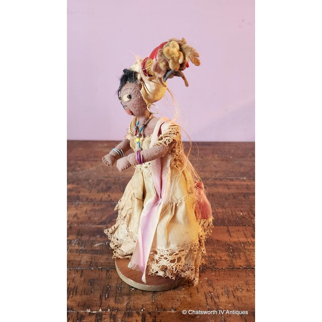 Traditional Vintage Hand-Made Cloth & Wire Female Woman Doll W/ Jug, C1940s For Sale - Image 3 of 8