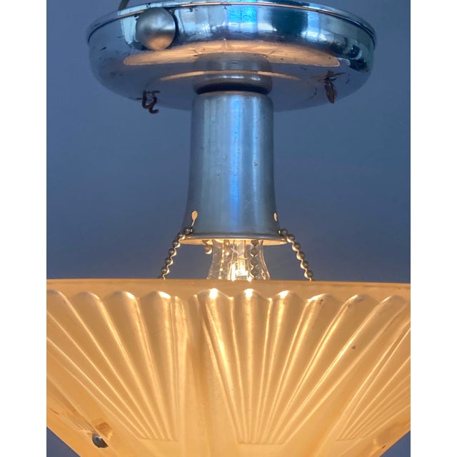 Art Deco 1920s Flush-Mounting Art Deco Ceiling Fixture For Sale - Image 3 of 4