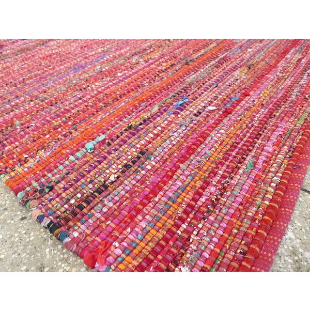 Bright Pink Galerie Shabab Collection Mid-20th Century Handmade American Rag Rug For Sale - Image 8 of 8