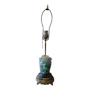 Antique Chinese Jade Style Emerald Stone Lamp