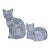 Vintage Lenox Clear Lead Crystal Sitting Cats Salt & Pepper Shakers For Sale