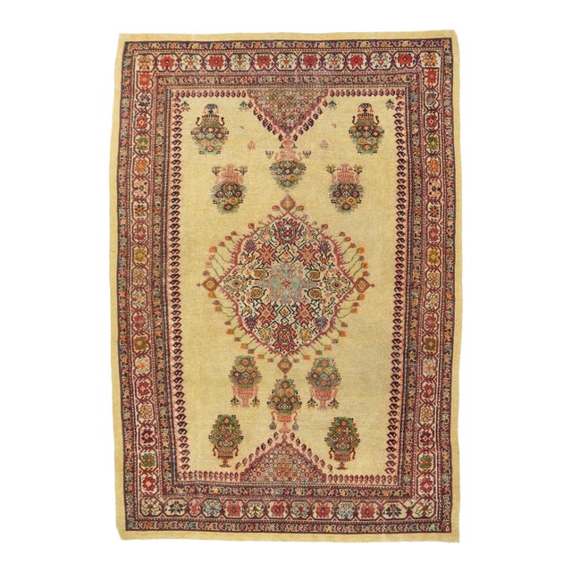 Antique Farahan Rug 4'3'' x 6'5'' For Sale
