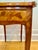 Wood Antique French Louis XV Style Tulipwood Marquetry Writing Table or Side Table With Leather Top For Sale - Image 7 of 18
