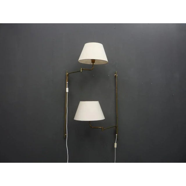 Regency Brass Wall Lamps by Florian Schulz, 1960s, Set of 2 For Sale - Image 4 of 12