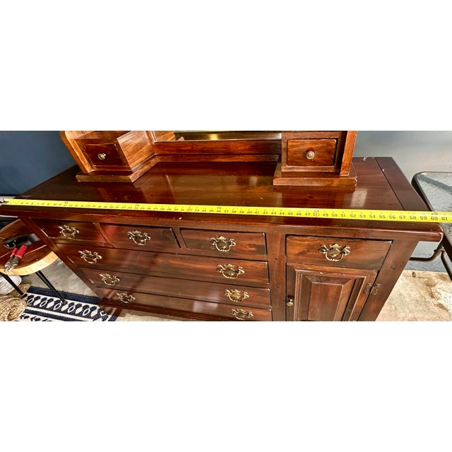 Vintage Sears Open Hearth 2-Piece Bedroom Set - Dresser With Hutch & Lingerie Chest For Sale - Image 9 of 12
