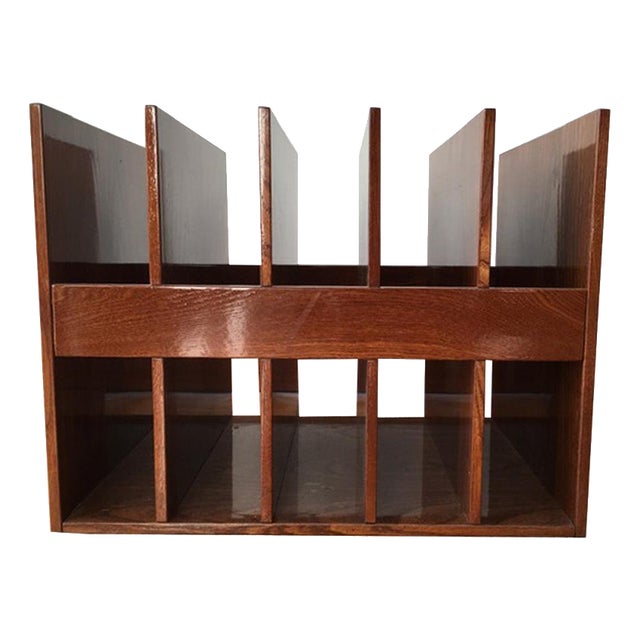 Mid-Century Modern Magazine Rack in Walnut, Italy For Sale