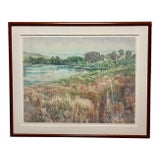 Carson Gladson, “Shadows Reflect, 1989, Large Landscape on Paper, Framed For Sale