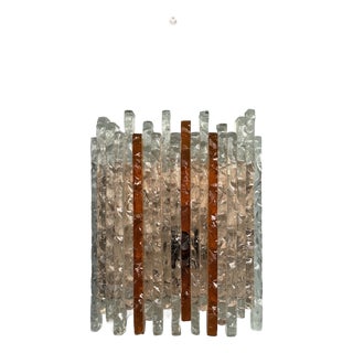 Clear Amber Glass Wall Light by Albano Poli for Poliarte, Italy, 1970s For Sale