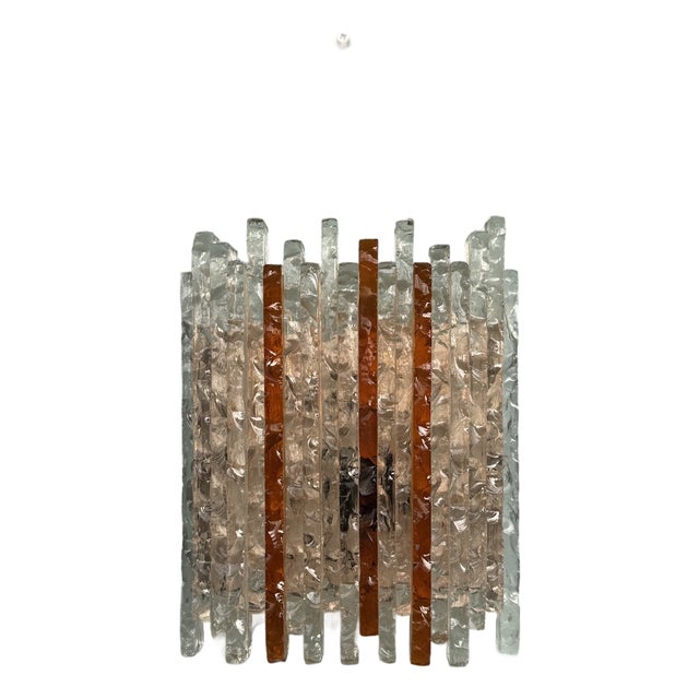 Clear Amber Glass Wall Light by Albano Poli for Poliarte, Italy, 1970s For Sale